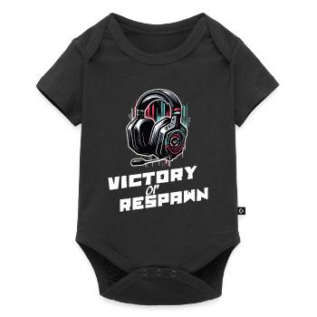 Victory or Respawn Gaming Sayings Shirt - Baby Premium short-sleeve bodysuit - black - Front