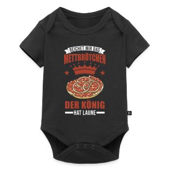 Mettbrötchen König Mett Hackepeter - Baby Premium short-sleeve bodysuit - black - Front
