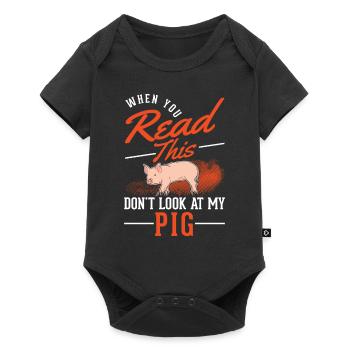 Pigs Gift Farmer Piggy - Baby Premium short-sleeve bodysuit - black - Front