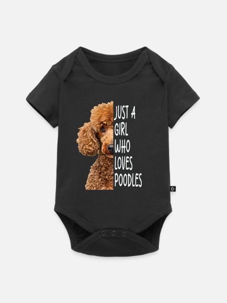 Pudel Girl Geschenk - Baby Premium Kurzarmbody - Schwarz