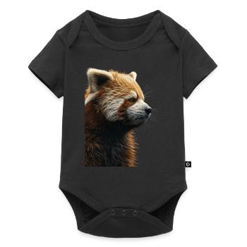 Roter Panda - Baby Premium Kurzarmbody - Schwarz - Vorne