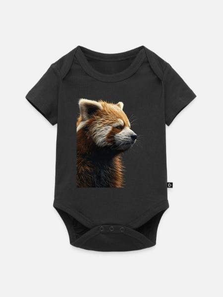 Roter Panda - Baby Premium Kurzarmbody - Schwarz