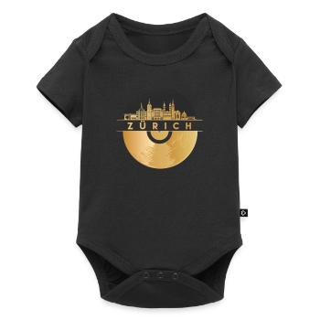 Disque vinyle - Skyline-Suisse-Zurich - Body à manches courtes Premium Bébé - noir - Devant
