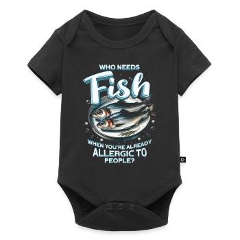 Allergie au poisson qui a besoin de poisson - Body à manches courtes Premium Bébé - noir - Devant