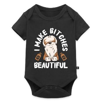Toiletteur pour chiens et toilettage pour chiens - Body à manches courtes Premium Bébé - noir - Devant