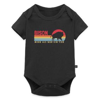 Bison mehr als ein Tier Buffalo Bovinae American - Baby Premium Kurzarmbody - Schwarz - Vorne