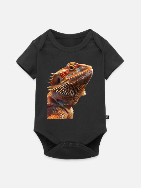 Bärtiger Drache - Baby Premium Kurzarmbody - Schwarz