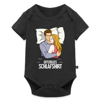 Offizielles Schlafshirt Partner - Baby Premium Kurzarmbody - Schwarz - Vorne