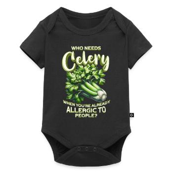 Allergie au céleri qui a besoin de céleri - Body à manches courtes Premium Bébé - noir - Devant