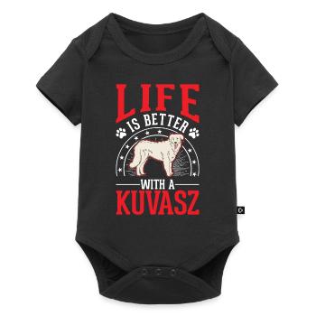 Feasting is better with Kuvasz - Baby Premium short-sleeve bodysuit - black - Front