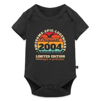 20 Jahre 2004 Vintage Retro Geburtstagsgeschenk - Baby Premium Kurzarmbody - Schwarz - Vorne
