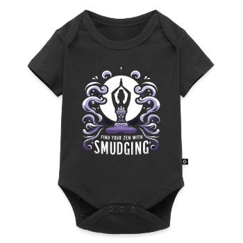 Smudge Sage Feather Spiritual Witchcraft Meditate - Baby Premium short-sleeve bodysuit - black - Front