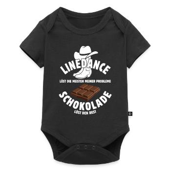 Linedance löst meine Probleme - Schoko Spruch - Baby Premium Kurzarmbody - Schwarz - Vorne