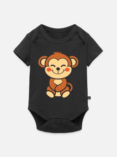 Saimiri - Baby Premium Kurzarmbody - Schwarz