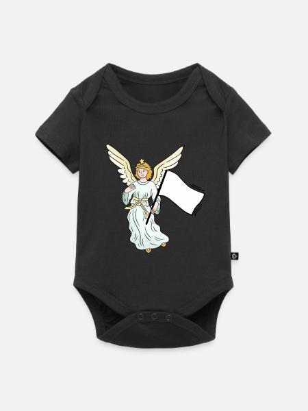 Engel Weltfrieden Fahne Peace - Baby Premium Kurzarmbody - Schwarz