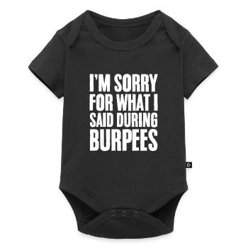 Burpees Fitness Burpee Krafttraining Geschenk - Baby Premium Kurzarmbody - Schwarz - Vorne