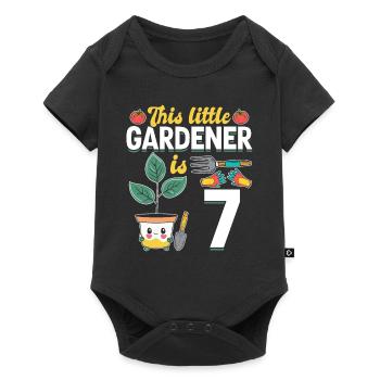 Ce petit jardinier a 7 ans - Jardinier pour enfants - Body à manches courtes Premium Bébé - noir - Devant