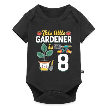 This little Gardener is 8 Years - Kids Gardener - Baby Premium Kurzarmbody - Schwarz - Vorne