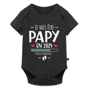 Grossesse Grand Père Je Vais Être Futur Papy 2024 - Body à manches courtes Premium Bébé - noir - Devant