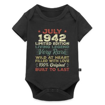 Gift July 1942 Jubilee July 1942 Birthday - Baby Premium short-sleeve bodysuit - black - Front