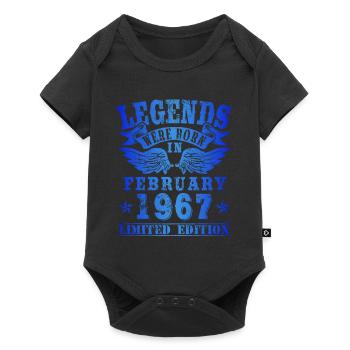 Legends est né en février 1967 Anniversaire - Body à manches courtes Premium Bébé - noir - Devant