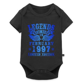 Legends were born in February 1997 Birthday - Baby Premium short-sleeve bodysuit - black - Front