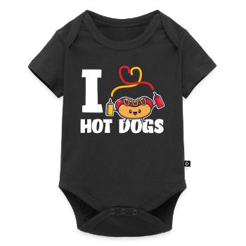 Hot Dog Adult Heart I Love Hot - Body à manches courtes Premium Bébé - noir - Devant