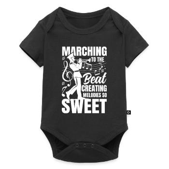 Marching To The Beat Creating Melodies So Sweet - Baby Premium Kurzarmbody - Schwarz - Vorne