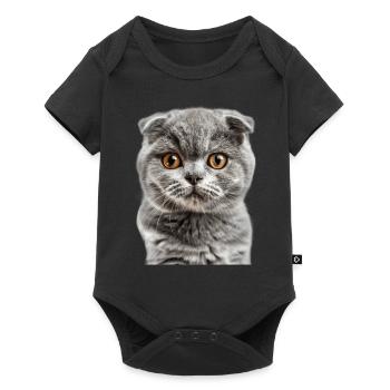 Scottish Fold-eared Cat - Baby Premium short-sleeve bodysuit - black - Front