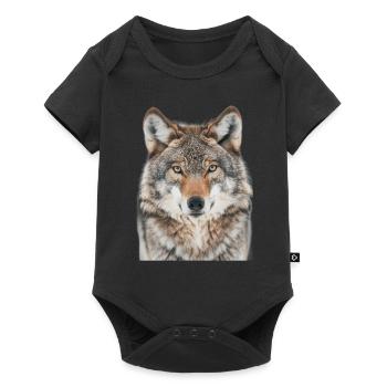 Wolf - Baby Premium short-sleeve bodysuit - black - Front