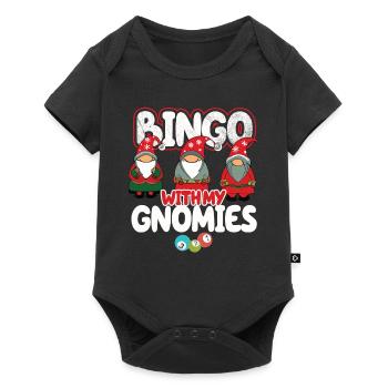 Bingo Mit Meinen Gnomies Lustiges Bingo - Baby Premium Kurzarmbody - Schwarz - Vorne