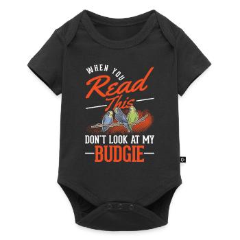 Budgie Gift Welli Cockatiel - Baby Premium short-sleeve bodysuit - black - Front