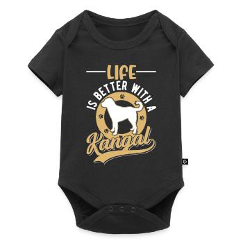 La vie est meilleure avec un Kangal - Body à manches courtes Premium Bébé - noir - Devant