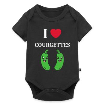 courgette - Body à manches courtes Premium Bébé - noir - Devant