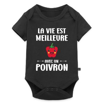 Humour poivron - Body à manches courtes Premium Bébé - noir - Devant
