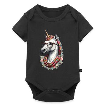 Unicorn Mom Funny Mom Unicorns Loving Mom - Baby Premium short-sleeve bodysuit - black - Front