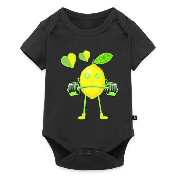 Lemon Weight Exercise Weight GYM Exercise Muscles - Baby Premium short-sleeve bodysuit - black - Front