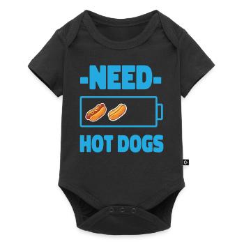 Hot Dog Adult Battery Need Hot - Baby Premium Kurzarmbody - Schwarz - Vorne