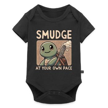Smudge Sage Feather Spiritual Witchcraft Meditate - Baby Premium short-sleeve bodysuit - black - Front