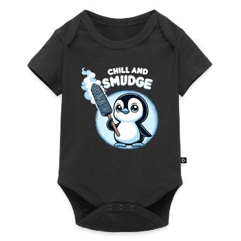 Smudge Sage Feather Spiritual Witchcraft Meditate - Baby Premium short-sleeve bodysuit - black - Front