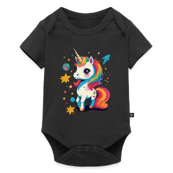 Unique Birthday Motif Unicorn Lover - Baby Premium short-sleeve bodysuit - black - Front