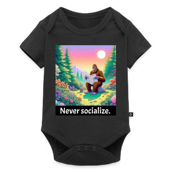 Ne jamais socialiser - drôle de bigfoot - Body à manches courtes Premium Bébé - noir - Devant