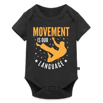 Le mouvement est notre langage - Body à manches courtes Premium Bébé - noir - Devant