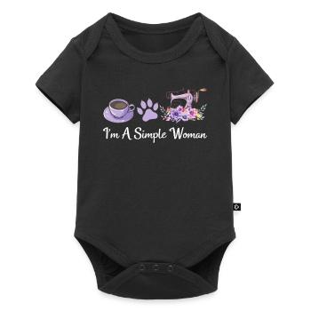 Je suis une femme simple - Amoureuse des chats Amoureuse de la couture Amoureuse de la couture - Body à manches courtes Premium Bébé - noir - Devant