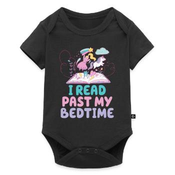Je lis licorne après le coucher - Body à manches courtes Premium Bébé - noir - Devant