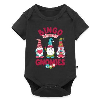 Bingo Mit Meinen Gnomies Lustiges Bingo - Baby Premium Kurzarmbody - Schwarz - Vorne