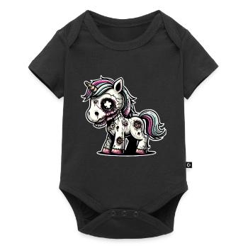 Licorne Zombie Monstre Halloween - Body à manches courtes Premium Bébé - noir - Devant