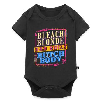 Retro-Design: Strandblond, Schlecht Gebaut – - Baby Premium Kurzarmbody - Schwarz - Vorne