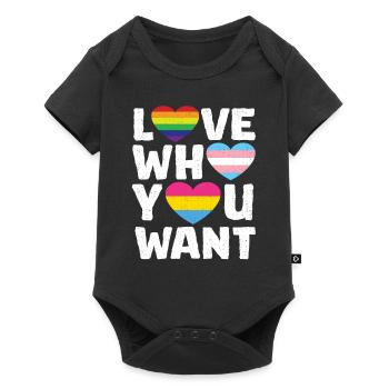 Love Who You Want Gay Pride Month - Baby Premium short-sleeve bodysuit - black - Front