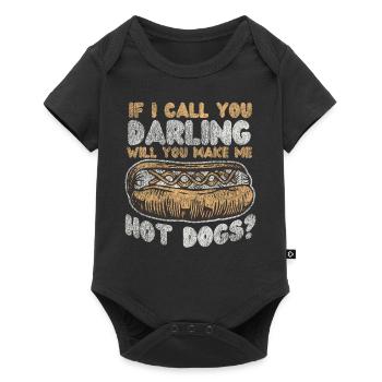 Hot Dog Adulte Vintage Si J’Appelle - Body à manches courtes Premium Bébé - noir - Devant